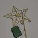 YEAHOME Christmas Tree Topper, Gold Glittered Hollow 5-Point Star Tree Topper for Christmas Tree Decorations, Lighted Wire Star with 20 LED Lights for Christmas Treetop, Xmas Tree Topper with Timer