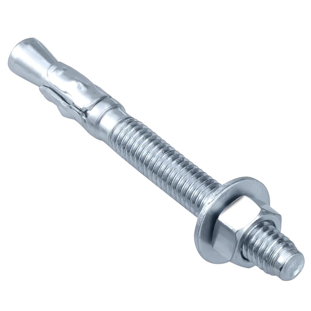 Party Animals 3/8 x 3 Inch Wedge Anchor, 25 PCs Zinc-Plated Industrial Anchor Bolts for Cement, Concrete