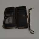 Defencase for Samsung Galaxy Z Fold 7/ Fold7 Wallet Case with RFID Blocking 10-Card Holder, Fashion Soft PU Leather Magnetic Snap Flip Zipper Wrist Strap Phone Case for Galaxy Z Fold 7 5G, Coffee