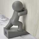 Cute Door Stopper Wedge, Non-Slip Door Stops for Bottom of Door, Keep Doors Open for Kids Pets, Gray 1 Pack (Patented)