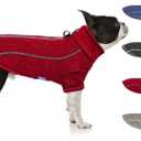 cyeollo Fleece Dog Jacket Zipper up Sweaters Reflective Small Dog Coats with D Ring Warm Sweaters Dogs Clothes for Pet Apparel M 