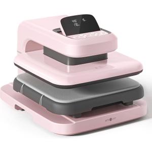 HTVRONT Auto Heat Press 2 - Adjustable Pressure Heat Press Machine 15X15 | Heats Up Fast & Evenly Heat Press with Higher Heating Height for HTV, Sublimation, Heat Transfer Projects. Pink