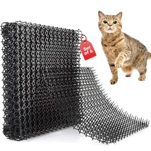 Homarden Cat Scat Mat 6 Pack - 19x5 Inch Spike Mats with 1 Inch Plastic Spikes - Cat and Dog Deterrent for Indoor or Outdoor Use - Anti-Dig and Anti-Scratch Mat for Garden, Furniture, and Yard (Black)