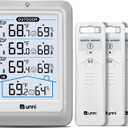 Indoor Outdoor Thermometer Wireless, 4.5 Inch Display Digital Hygrometer Thermometer Temperature Humidity Monitor with 330ft Range Sensor and Adjustable Backlight (White)