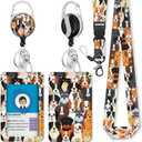 Immaturus Puppy Dogs Lanyards for Id Badges, Cute ID Badge Holder with Breakaway Lanyard, Lanyards for Women with Badge Reel Retractable Heavy Duty, Animal ID Card Holder Teacher Doctor Office Gift