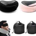 Travel Pillow,Travel Neck Pillow,Travel Pillows for Airplanes,Memory Foam Travel Pillow Neck Pillow for Traveling Suitable for Airplanes,Offices and Cars （Black）