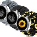 20mm 22mm Scrunchies Watch Bands, Elastic Replacement Bands for Samsung Galaxy Watch 4 5 Pro 6 7 Classic Galaxy Active 1 2 40mm 44mm for Women BGS-S