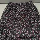 Women's Midi Skirt Split Floral Ruffles Buttons in Back (Small)