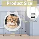 Cat Door Interior Door - Snow White Clean Invisible, Large No-Flap Pet Door for Cats Up to 22 LBS, Easy DIY Setup, No Training