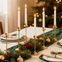 Joyyy Weighted Candlestick Holders Candle Stick Holder for Candlesticks, Vintage Metal Candelabra Candlestick Holders Candle Stand for Holiday Fireplace Party Dining Home Set of 6 (Gold)