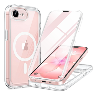 Miracase for iPhone 17e Case & iPhone 16e Case, FullBody Phone with Builtin Glass Screen Protector, [Magnetic with MagSafe] Military Drop Proof 17 E/ 16 E Cover Bumper 6.1 inch, Clear