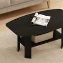 Furinno Simple Design Coffee Table, Espresso
Small Side Table wih Open Shelf, Tabletop with Soft Edges, for Living Room, Home Office