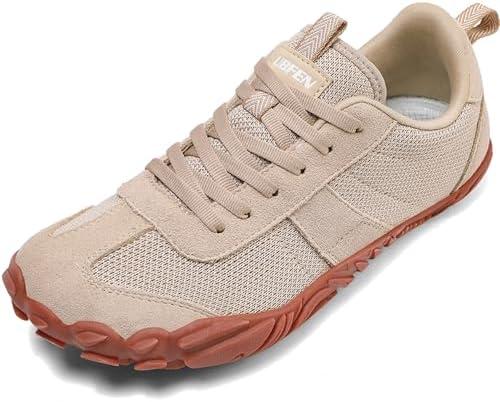 UBFEN Sneakers Barefoot Shoes for Womens Mens Minimalist Trail Running Hiking Comfortable Walking, Beige, 42