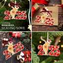 2 x HEXMOZ Cat Ornament for Christmas Tree 2025 - Funny Cat Gag Gifts for Women, Men, Kitty Lovers, Dad, Mom, Owner Exchange Ideas, Animal Christmas Decoration - Acrylic Wood Xmas Ornament (Coastal Style 2025)