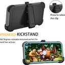 for Samsung Galaxy S24 FE 5G Case, S24 FE Heavy Duty case, [Belt Clip Holster] [Glass Screen Protector] [Military Grade Protective ] [Shockproof] [Dropproof] [Dust-Proof] (Gray/SkyBlue)