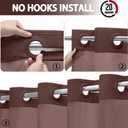 No Hook Shower Curtain and Liner Set,Brown Hotel Waffle Shower Curtain with Liner 75" L x 72" W