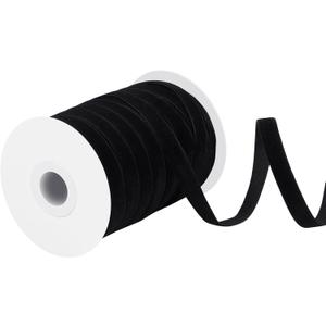 30 Yards Black Velvet Ribbon 3/8 Inch Velvet Fabric Vintage Thin Valentines Ribbon for Choker Hair Bows Gift Wrapping Wedding Wreath Valentines Day Gifts Decorations