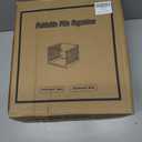 MUKAI File Organizer Box with Lid, Collapsible File Folder Organizer with Slide, Hanging File Folder Box, for Office Document Storage with Desktop organizer (3) (Standard (3 Count))