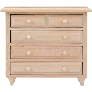 1:12 Wooden Table Square 8 Button Dollhouse Movement Cabinet Sleeping Cabinet Mini Furniture Solid Wood Miniature Model Beautiful Color Kit Handcraft DIY Model Gift Supplies Accessories