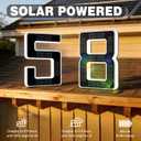 ISUNMEA 6.7 Inch Solar Lighted House Numbers for Outside, Light Up Waterproof LED Address Signs for Houses, Backlit Illuminated Exterior Modern House Numbers Light (8-Black, 6.75IN)