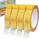 Double Sided Fabric Tape Heavy Duty for Hem, Fashion Dress, Curtains, Carpet, High Adhesive Sticky but Removable, No Sewing or Ironing Need, 1in x 33FT/10m x 4Rolls
