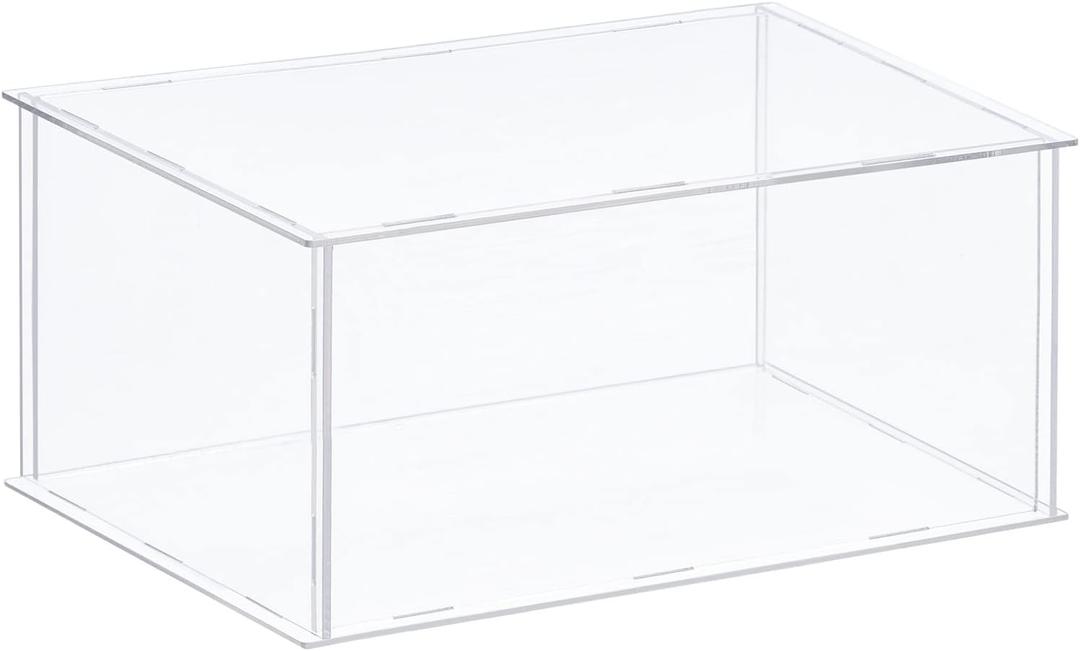 MECCANIXITY Acrylic Display Case Plastic Box Clear Assemble Dustproof Showcase 14x12.2x8 Inch for Collectibles Items