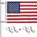 Universal Boat Flag Marine with 4 Boat Flag Pole Kits USA Flag with 50 Embroidered Stars American Boat Flag