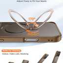 Compatible with iPhone 17 Pro Max Case, with 360 Magnetic Stand [Compatible with MagSafe] [Military Drop Protection] Shockproof Translucent Matte Case for 17 Pro Max 6.9", Desert Titanium