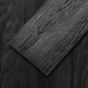 Peel and Stick Floor Tile Wood Grain Look 36"x6", 18 Sq.Ft Black Grain, 12 pack
