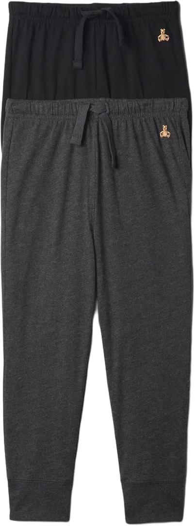 GAP Baby Boys' 2-Pack Pull-on Pants (Charcoal Hthr Grey), Size: 6-12 Months