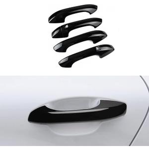 Car Exterior Door Handle Cover Compatible for 2021 2022 2023 2024 2025 Kia K5 GT GT-Line Accessories Door Handle Protectors with Smart Key Holes Glossy Black