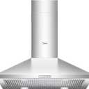 Midea MVP30W6AST Ducted Pyramid Range 450 CFM Stainless Steel Wall Mount Vent Hood with 3 Speed Exhaust Fan, 5-Layer Aluminum Permanent Filters, Two LED Lights, Convertible to Ductless, 30 inches