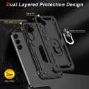 2 x LUMARKE for Galaxy S23 FE Case with Screen Protector,Pass 16ft. Drop Tested Military Grade Protective Phone Cover with Magnetic Ring Kickstand Compatible with Car Mount Holder Black