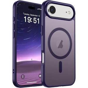 beuxece Magnetic for iPhone 17 Air Case [Compatible with Magsafe] [Military Grade Drop Protection] [Anti-Fingerprint] Translucent Matte Shockproof Women Phone Case Cover, Deep Purple