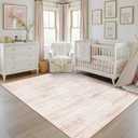 Latte&Fog 5x7 Washable Pink Rug for Girls Bedroom, Vintage Cute Soft Area Rugs for Nursery Room,Kids Room,Living Room,Dorm, Non Slip Low Pile Floral Carpets for Classroom,Playroom,Kitchen Dining Room