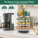 EsLuker.ly K Cup Holder Coffee Pod Organizer Carousel for Countertop, Rotatable Metal 4-Tier Storage Rack Stand for 30 K Cups & Tea Bags, Convenience Meets Elegance