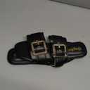 OYOANGLE Women's Summer Dressy Slide Sandals Buckle Single Band Slip on Leather Flat Sandal, 7.5