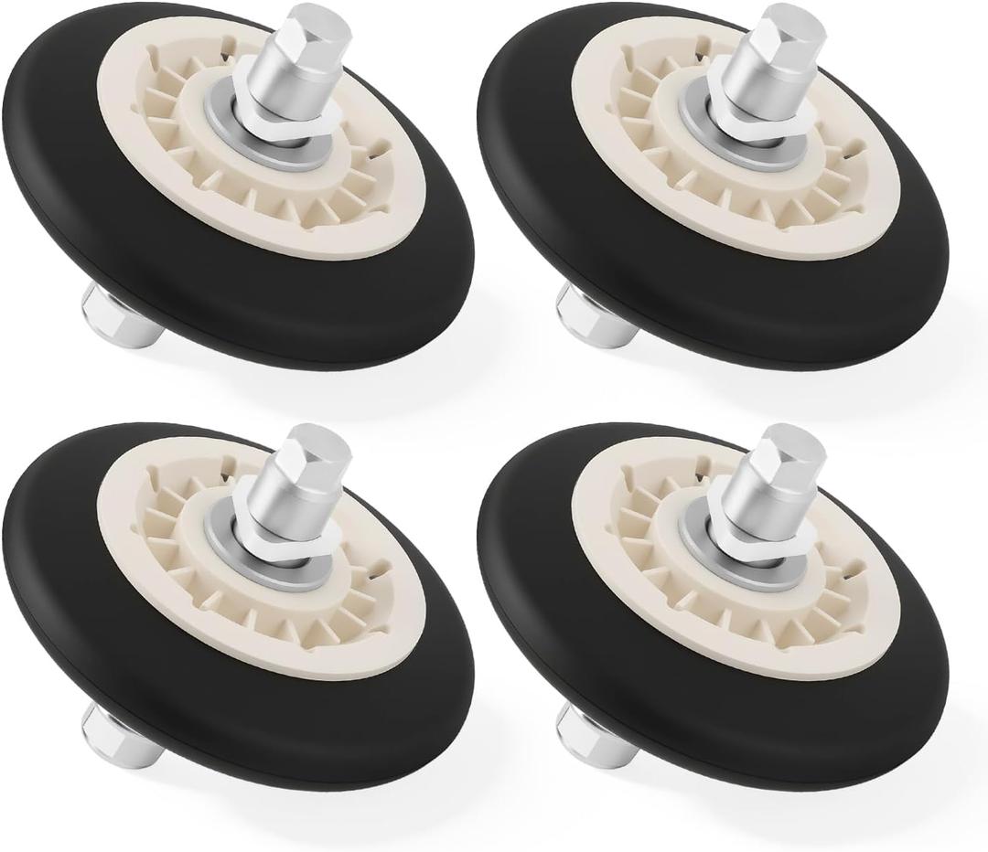 4Pcs Dryer Roller Kit Compatible with GE Front Load GFD65ESPN0SN GFD85ESPN0DG GFDR270EH0WW GFD65ESPVODS GFD85ESPN0RS GTD84ECPN1DG PDT60EBSR1WS GTD65GBPLDG Replace#: WE03X10016 WE01X10385