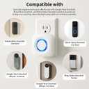 WIFI Doorbell Chime Compatible with Google Nest, Ring, Blink Video Doorbell | Smart Plug-in Indoor Chime Receiver Helper with 4 Adjustable Volumet, 32 Melodies, Flashing LED (White, 2Pack)