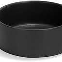 SPUNKYJUNKY 13.5OZ Ceramic Dog and Cat Bowl, Modern Cute Weighted Food Water Bowl for Replacement Black (1 Pack)
