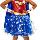 Rubie's Girl's DC Wonder Woman Tutu Dress with Cape and Tiara (Blue, S)