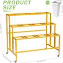 VGMiu Flower Display Stand with 12 Buckets, Flower Cart 3 Layers Gold Metal Flower Bar Stand with Wheels, Moving Florist Bouquet Shelf for Weddings Florist Indoor Outdoor Patio Garden Living Room