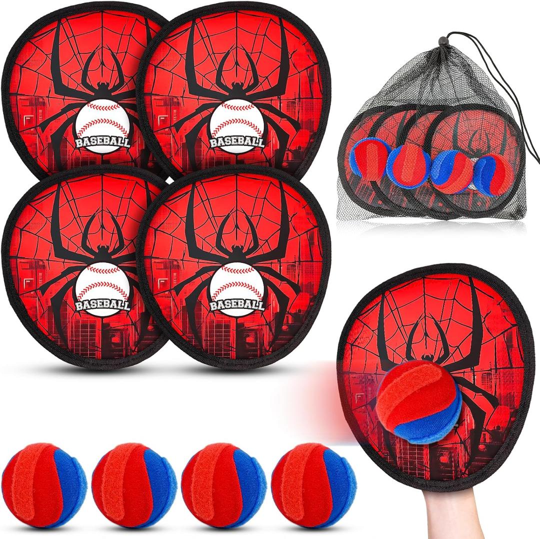 pamexin Toss and Catch Ball Game Set, Outdoor Games for Kids 3 4 5 6 7 8 9 10 11 12 Years Old Boys Girls, Outdoor Yard Games Beach Toys Pool Toys Sports & Outdoors Birthday Gifts (4 Paddles)