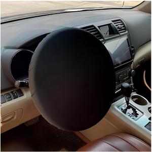 Zpana Car Steering Wheel Sun Shade Cover, Anti Heat Vehicle Steering Wheel Sunshade Shield, Automotive Interior Wheel Sun Block Protector Accessories, Universal for SUV, Sedan, Truck (Black)