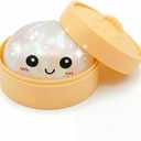 Giant Dumpling Stress Ball, Big Squishy Steamed Bun Fidget Toy with Steamer, Helps with Stress Relief, Soft Squeeze Ball for Kids and Adults (Colorful Glitter)