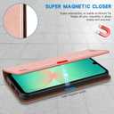 ZZXX for Samsung Galaxy A26 Wallet Case with [RFID Blocking] Card Slot Stand Strong Magnetic Leather Flip Fold Protective Phone Case for Samsung Galaxy A26 Case Wallet(Rose Gold-6.7 inch)