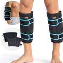 SuzziPad 360 Cold Pack for Calf, Shin, Arm & Elbow  Ice Wrap with Dual-Cover Design, Adjustable Velcro Straps, Leakproof & Reusable Cold Compress for Post-Workout Recovery (2 Packs), Black