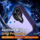 for iPhone 16 Plus Phone Case, Shockproof for iPhone 16 Plus Case, Military Grade Drop Protection, Protective Hard Back Slim Translucent Case, Frosted Purple