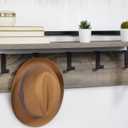 ADDISON Wall Shelf With Hooks 10.24In H x 31.89In W x 7.87In D