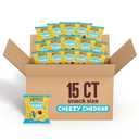Hippeas Cheezy Cheddar Pops, 0.5 Ounce (Pack of 15), 2g Protein, Fiber, Vegan, Gluten-Free, Crunchy, Plant Protein Snacks, Best By: 03/08/26